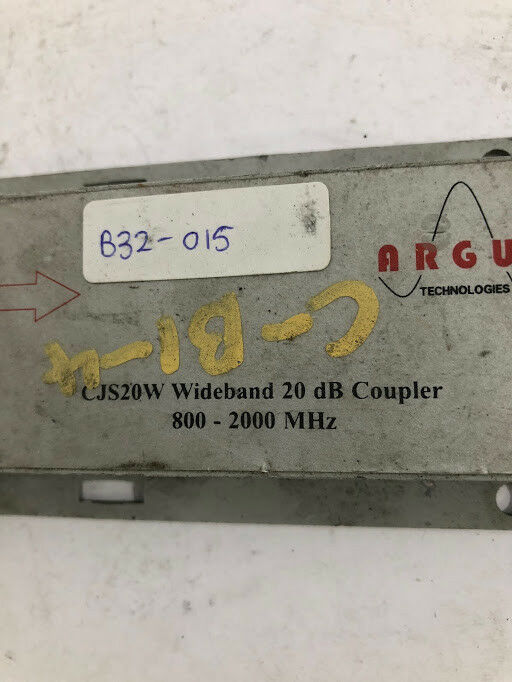 ARGUS Technology C-B1-4 CJS20W wideband 20 db coupler 800-2000 Mhz ...