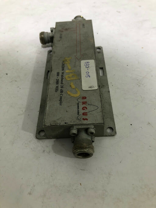 ARGUS Technology C-B1-4 CJS20W wideband 20 db coupler 800-2000 Mhz ...