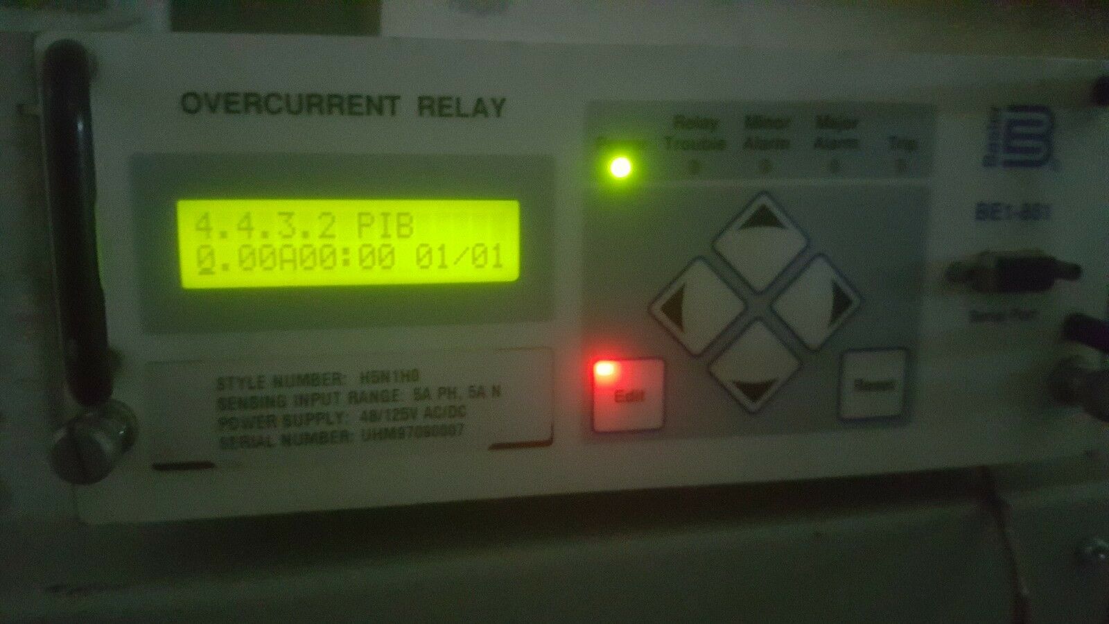 Basler Electric BE1851 Overcurrent Relay Ver 1.16 Style H5N1H0 Industrial SOL Pte Ltd