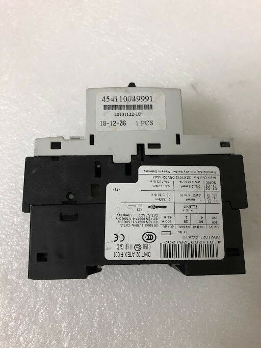 Siemens 3RV10214AA10 DMT 02 ATEX F 001 Industrial SOL Pte Ltd