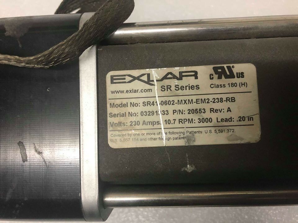 Exlar sr series SR41-0602-MXM-EM2-238-RB P/N 20553 Rev A 230VAC Linear ...
