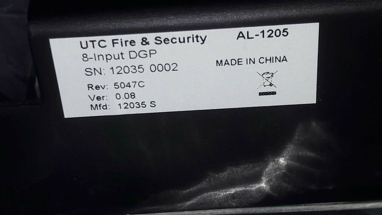 GE Security/Sentrol UTC 8-Input DGP AL-1205 Rev 5047C Ver 0.08 New ...