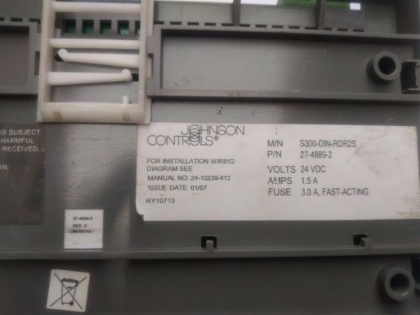 Johnson Controls S300-DIN-RDR2S 27-4889-2 Rev C Cardkey RDR2S Door ...