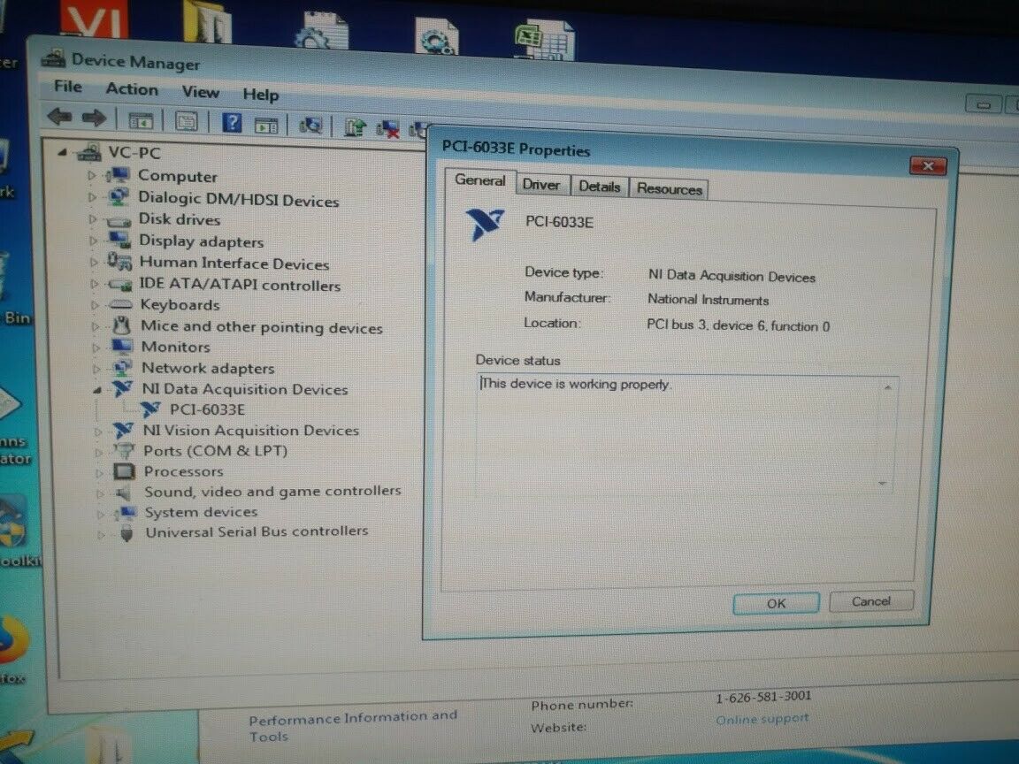 National Instruments PCI-6033E 184384C-02 High-Resolution Multifunction ...