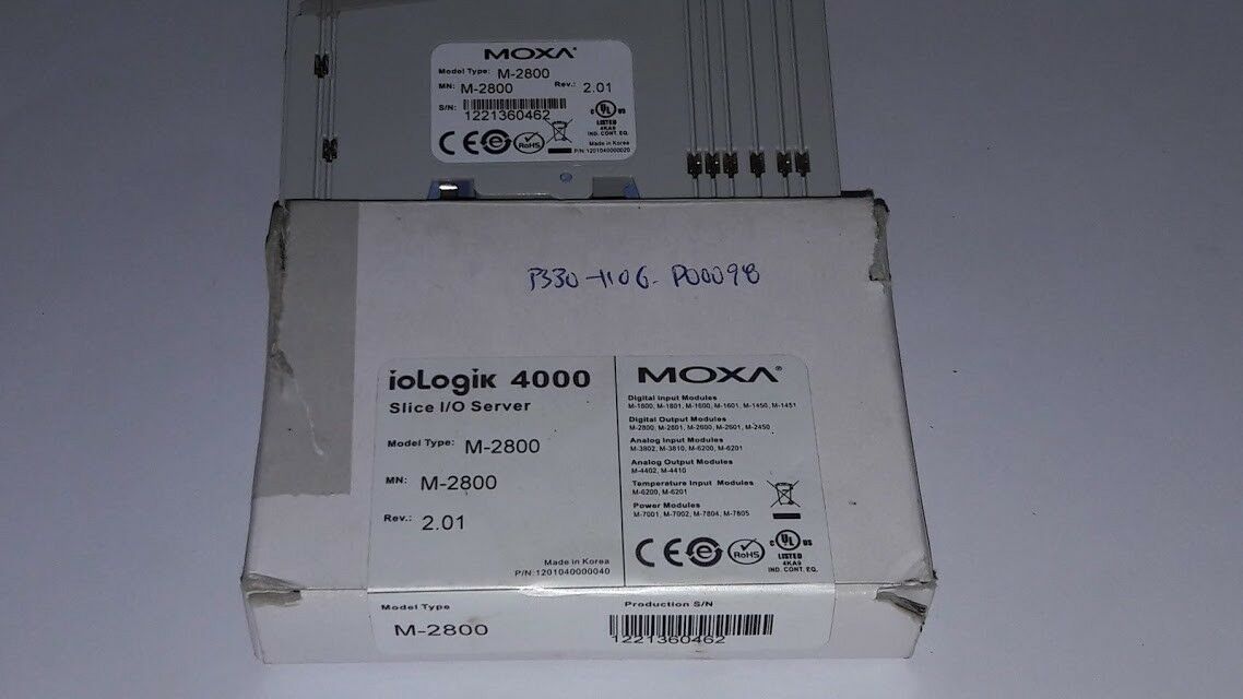 Moxa M-2800 ST-RTB Rev 2.01 1201040000020 IoLogik 4000 Slice I/O Server ...
