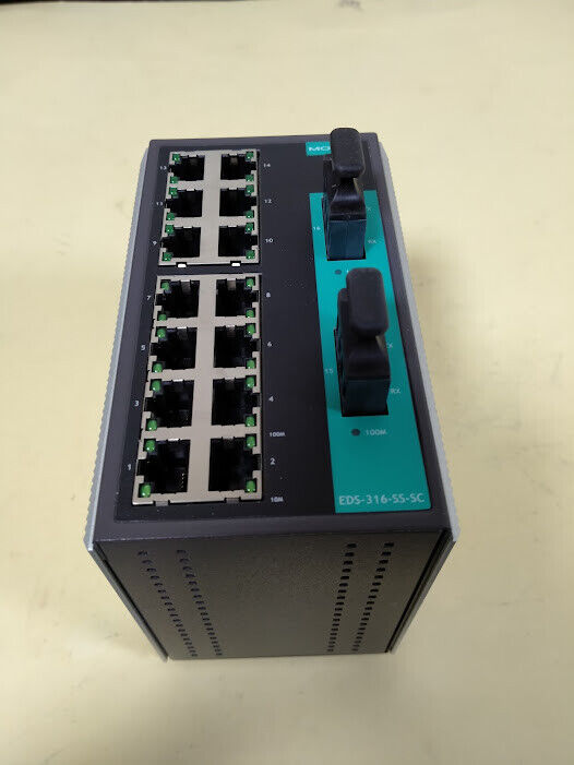 Moxa EDS-316-ss-sc-t Rev. 2.1.0 P/N: 30930000000941 Industrial ethernet ...