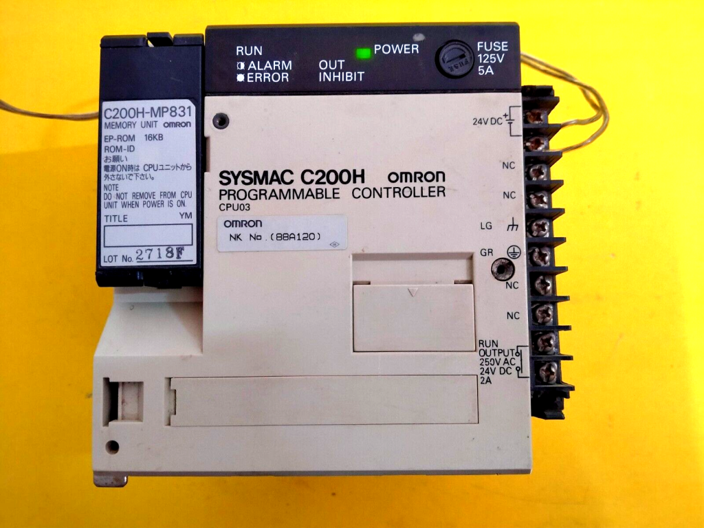 OMRON Sysmac C200H Programmable Controller 88A120 C200H-CPU03 ...