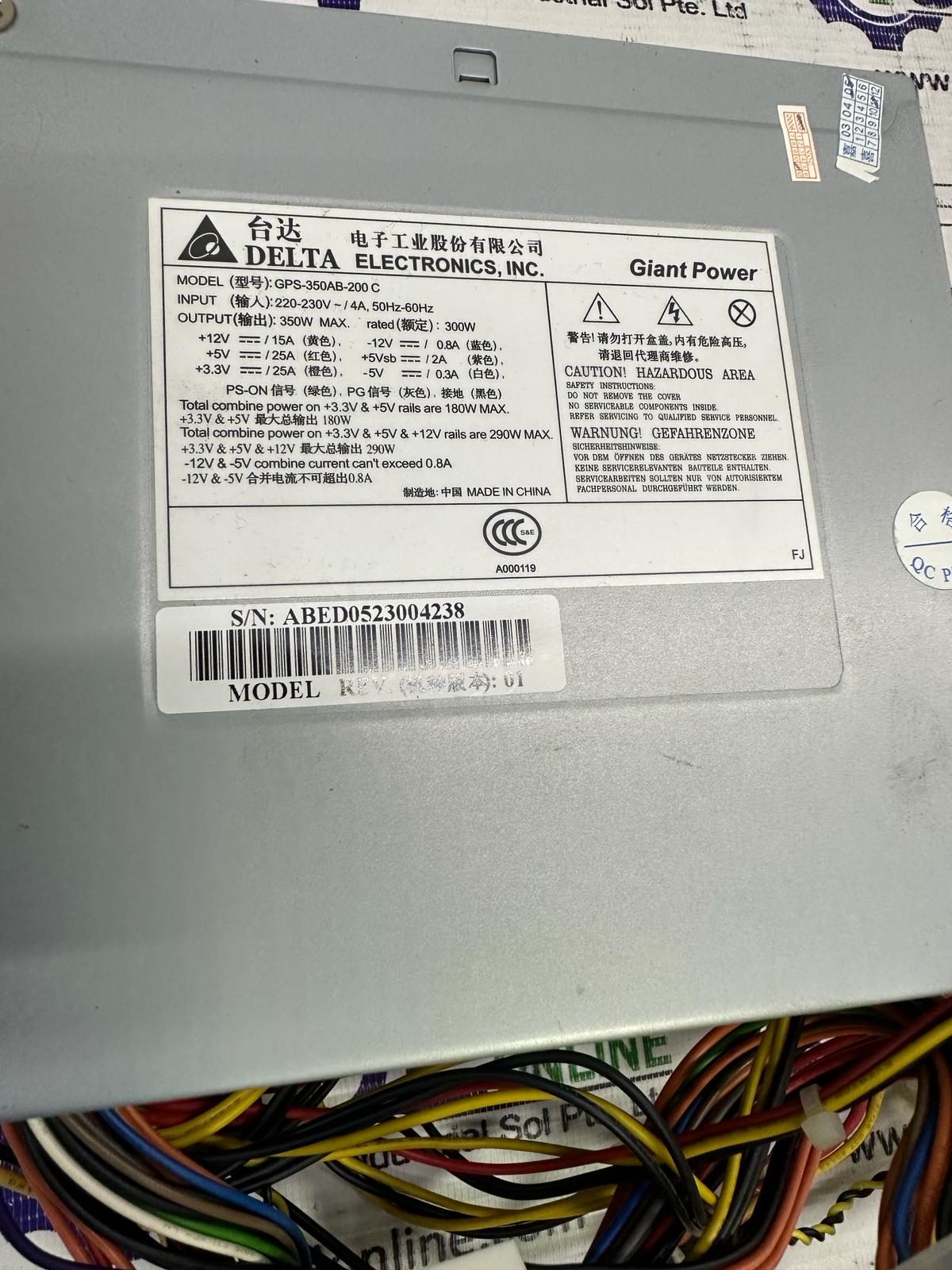 Delta Electronics GPS-350AB-200 C ATX Power Supply Rev:01 350W For ...