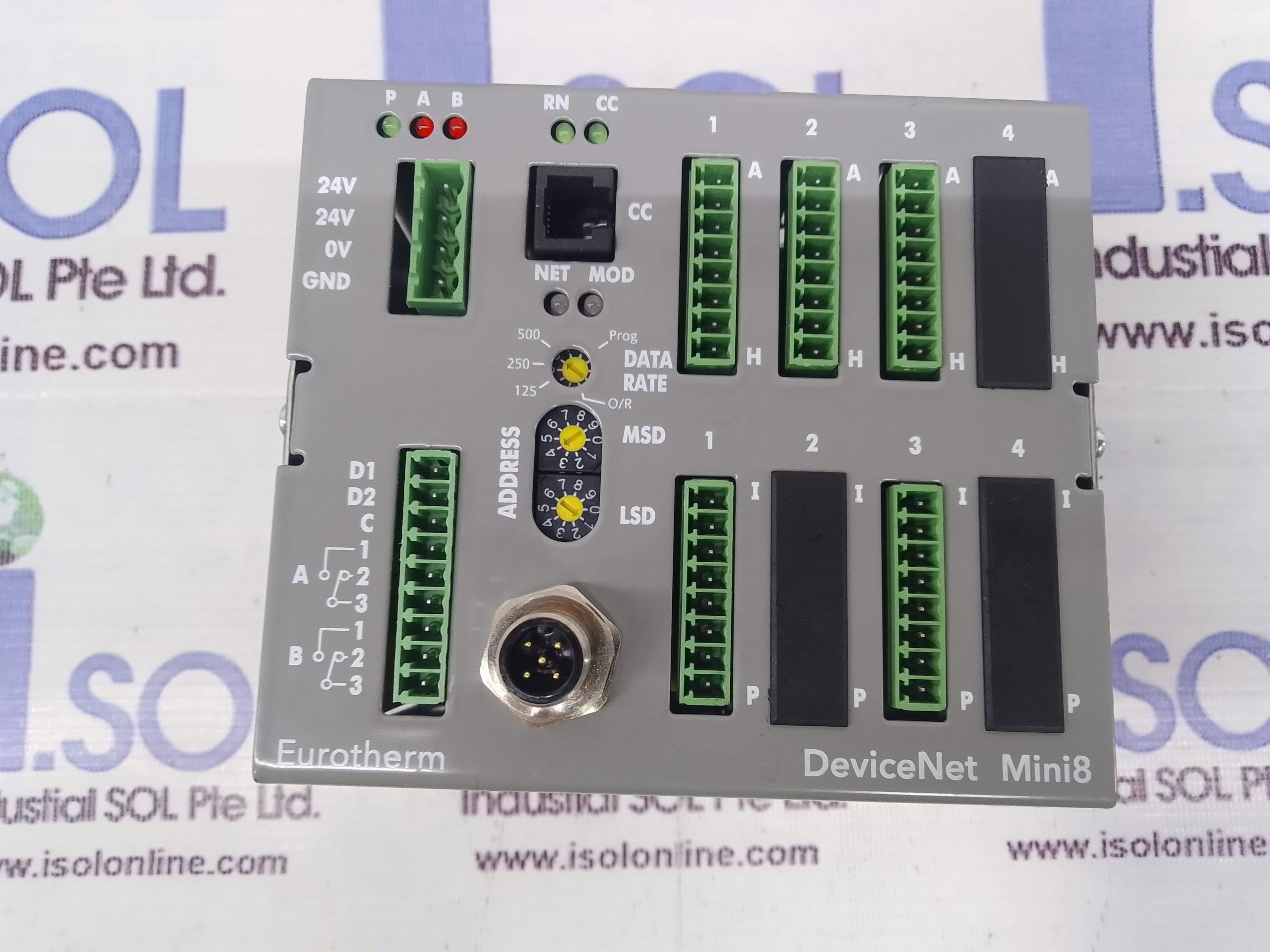 Eurotek Mini8 Eurotherm Mini8/8LP/0PRG/VL/DNETM12/C/TC8/TC4/DO8/XXX/STD/250 DeviceNet ...