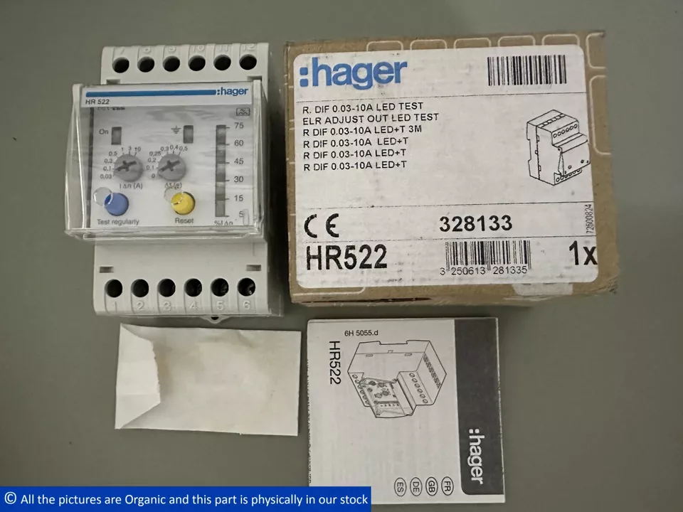 Hager HR522 ELR Earth Leakage Relay 230V 0.0310A Time Delay 50 Led