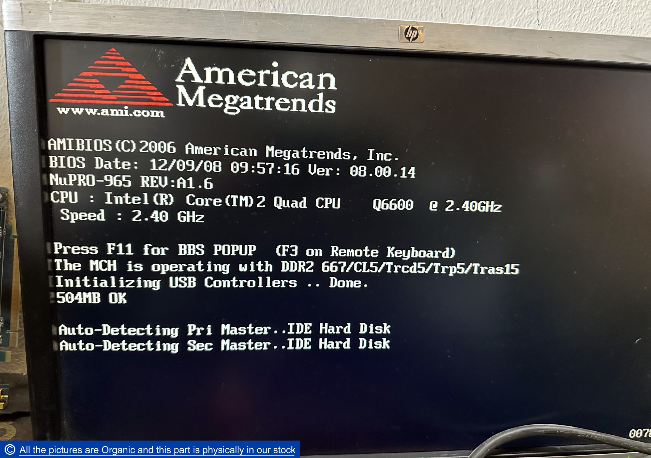 Adlink NuPRO-965 Rev A1.6 SBC BIOS 08.00.14 NuPRO-965DV Single Board ...