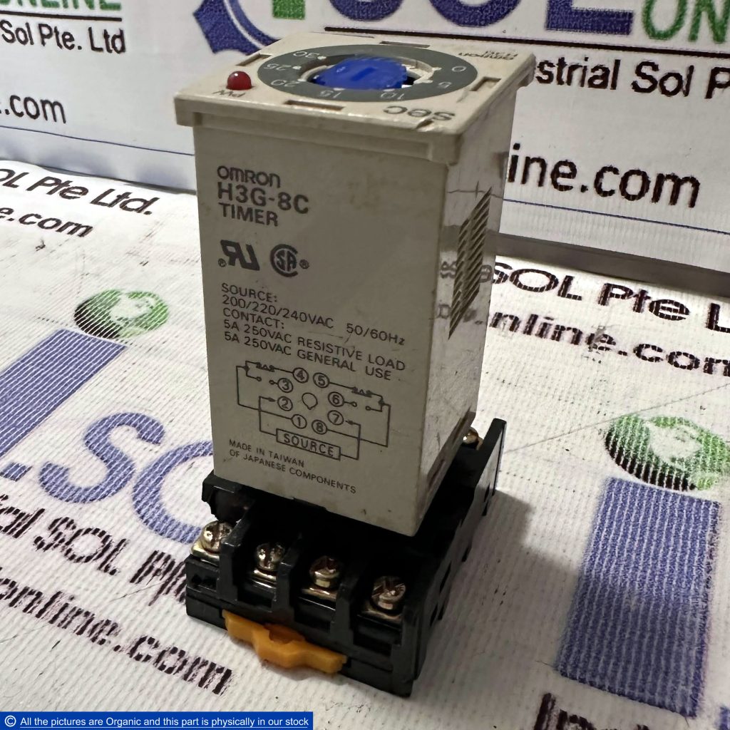 Omron H3G-8C Solid-State Timer Relay 0-30 Sec 200-240VAC H3G-Series W ...