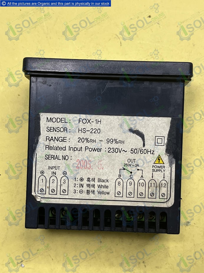 FOX-1H Digital Humidity Controller & HS-220 Sensor 20-99% RH 230VAC
