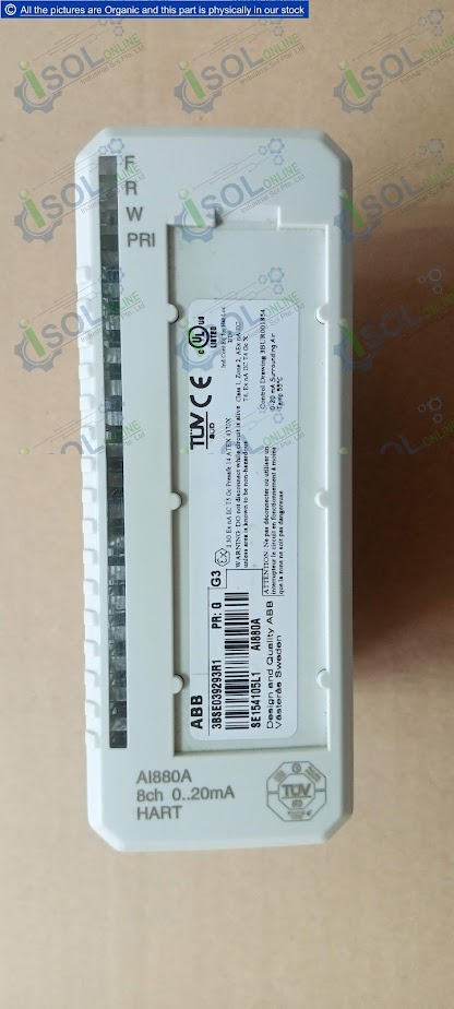 ABB AI880A 8‑Ch Analog Input Module 4‑20mA HART S800 I/O 3BSE039293R1